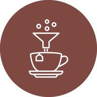 Coffee Filter Line Multi Circle Icon vector