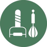 cocina utensilios glifo multi circulo icono vector