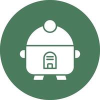 Rice Cooker Glyph Multi Circle Icon vector