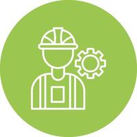 Consrtruction Worker Line Multi Circle Icon vector