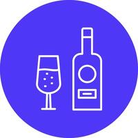 Wine Bottle Line Multi Circle Icon vector