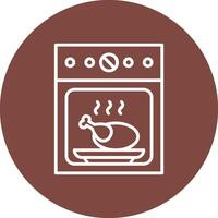 horno línea multi circulo icono vector