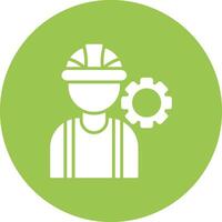 Consrtruction Worker Glyph Multi Circle Icon vector