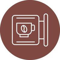 Cafe Signage Line Multi Circle Icon vector