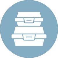 Food Container Glyph Multi Circle Icon vector