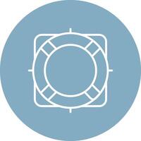 Rescue Buoy Line Multi Circle Icon vector