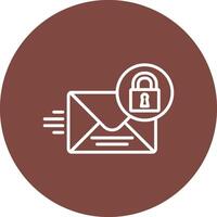 Mail Protection Line Multi Circle Icon vector