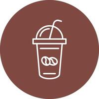 Coffee Shake Line Multi Circle Icon vector