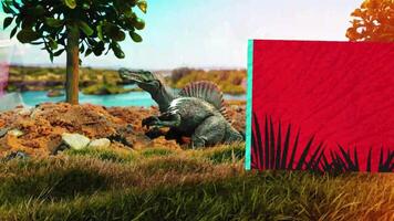 dinosaurs with our captivating jungle intro, surrounded by lush greenery and teeming with ancient wonders, a green screen with a picture of a bird flying over a forest video