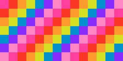 Abstract seamless rainbow pattern of pixels on pink background, 8-bit, pixelation vector
