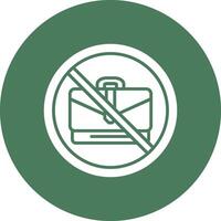 prohibido firmar glifo multi circulo icono vector