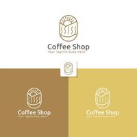 Nature coffee line art design template vector