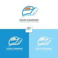 Gradient Blue Cargo Ship Logo Template Design vector