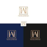 Monogram Icon Logo Initial Letter of the Alphabet HA or AH in gold colored luxury style vector