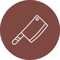 Butcher Knife Line Multi Circle Icon vector