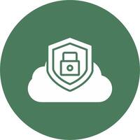 Cloud Security Glyph Multi Circle Icon vector