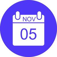 November Glyph Multi Circle Icon vector