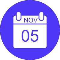 November Glyph Multi Circle Icon vector