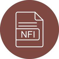 NFI File Format Line Multi Circle Icon vector