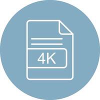 4K File Format Line Multi Circle Icon vector