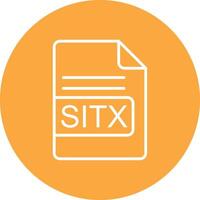 Sitx archivo formato línea multi circulo icono vector