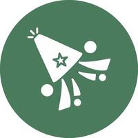 Party Hat Glyph Multi Circle Icon vector