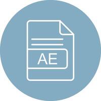 AE File Format Line Multi Circle Icon vector