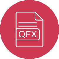 qfx archivo formato línea multi circulo icono vector