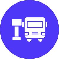 Bus Station Glyph Multi Circle Icon vector