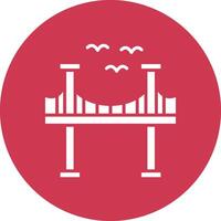 Bridge Glyph Multi Circle Icon vector