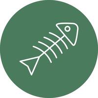 Rotten Fish Line Multi Circle Icon vector