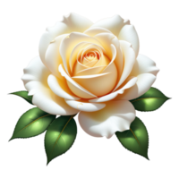 Illustration von Blume mit Blätter und Grün Blätter auf transparent Hintergrund png