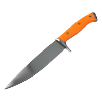 3d representación de un agudo cocina cuchillo en transparente antecedentes png