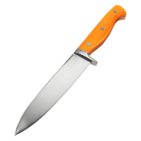 3d representación de un agudo cocina cuchillo en transparente antecedentes png