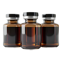 3D Rendering of a Blank Medicine Small Bottles on Transparent Background png