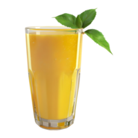 3D Rendering of a Mango Shake in a Glass on Transparent Background png