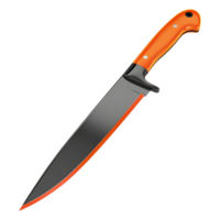 3D Rendering of a Sharp Kitchen Knife on Transparent Background png