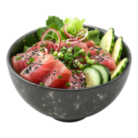 3D Rendering of a Raw Meat Pieces in a Bowl on Transparent Background png