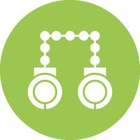Hand Cuffs Glyph Multi Circle Icon vector