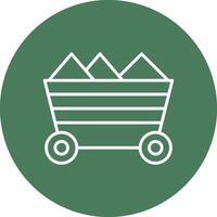 Mining Cart Line Multi Circle Icon vector