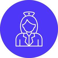 Nurse Line Multi Circle Icon vector