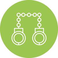 Hand Cuffs Line Multi Circle Icon vector