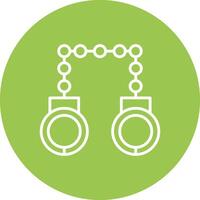 Hand Cuffs Line Multi Circle Icon vector