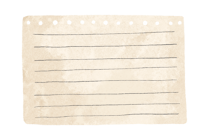 Paper templates for notes. A sheet of paper with a black strip torn from the notebook. Illustration of notes from a notebook on an isolated background png