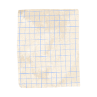 papper mallar för anteckningar. en ark av papper trasig från en anteckningsbok i en blå cell. illustration av anteckningar från en anteckningsbok på ett isolerat bakgrund png