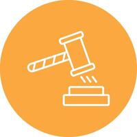 Gavel Line Multi Circle Icon vector