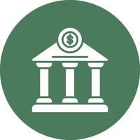 Bank Glyph Multi Circle Icon vector