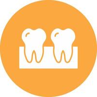 dientes glifo multi circulo icono vector