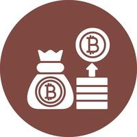 Bitcoin Glyph Multi Circle Icon vector