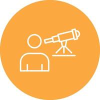 Astronomer Line Multi Circle Icon vector